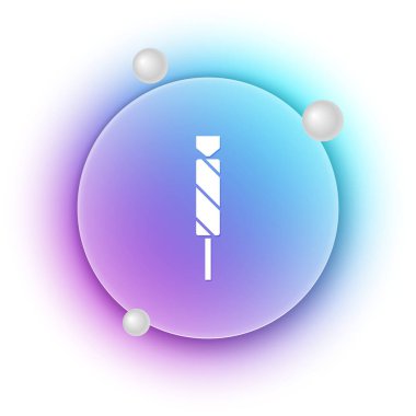 Beyaz arkaplanda beyaz şeker simgesi izole edildi. Mavi ve mor eğimli çember arkaplan. Vektör.