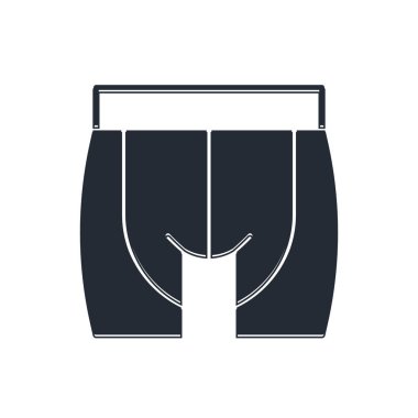 Beyaz arkaplanda siyah bisiklet şortu simgesi izole edildi. Vektör.