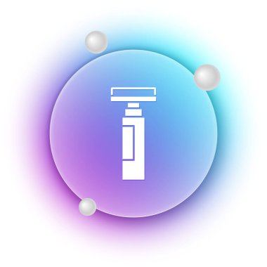 Beyaz İşaretli kalem simgesi beyaz arkaplanda izole edildi. Mavi ve mor eğimli çember arkaplan. Vektör.