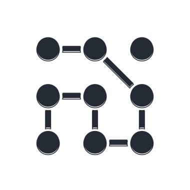 Siyah Grafik şifre koruması ve beyaz arkaplanda izole edilmiş güvenlik erişim simgesi. Güvenlik, güvenlik, koruma, gizlilik kavramı. Vektör.