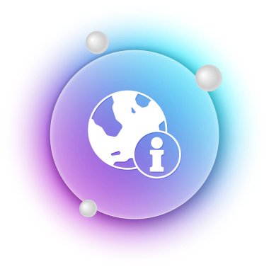 Beyaz Bilgi simgesi beyaz arkaplanda izole edildi. Mavi ve mor eğimli çember arkaplan. Vektör.