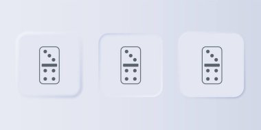 Gri Domino simgesi gri arkaplanda izole edildi. Kare düğmelere simgeleri yerleştir. Vektör.