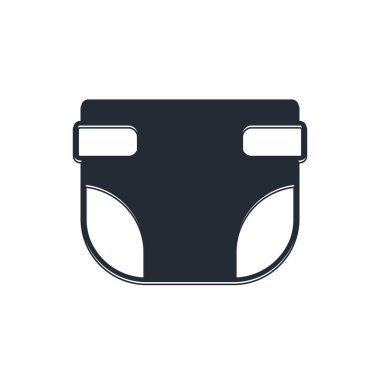 Siyah Bebek emici bez ikonu beyaz arka planda izole edilmiş. Vektör.