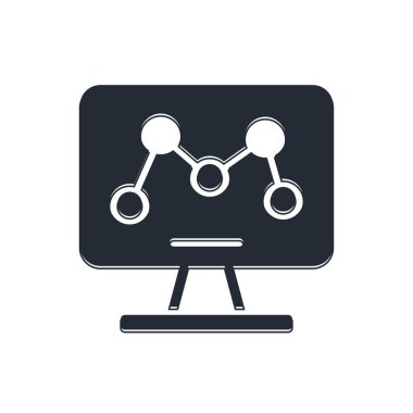 Laptop simgesindeki Siyah Genetik Mühendisliği modifikasyonu beyaz arka planda izole edildi. DNA analizi, genetik testler, klonlama. Vektör.