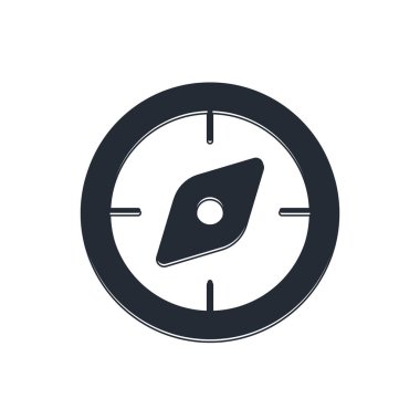 Siyah Pusula simgesi beyaz arkaplanda izole edildi. Rüzgâr yön bulma sembolü. Rüzgar gül işareti. Vektör.