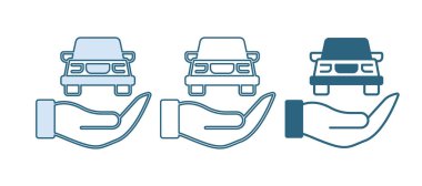 Beyaz arkaplanda mavi otomotiv kontrol simgesi izole edildi. Araba servisi. Vektör.