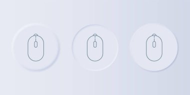 Gri Bilgisayar faresi oyun simgesi gri arkaplanda izole edildi. Tekerlek sembollü optik. Kare düğmelere simgeleri yerleştir. Vektör.