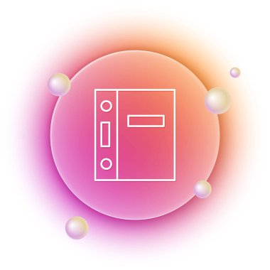 Beyaz Saray dosyaları ve belge simgesi beyaz arka planda izole edildi. Ofis dosyaları. Dosya arşivleme işareti. Turuncu ve pembe eğimli çember arka planı. Vektör.