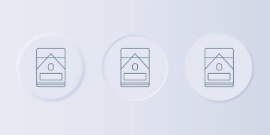 Gri sigara kutusu simgesi gri arka planda izole edildi. Sigara paketleri. Kare düğmelere simgeleri yerleştir. Vektör.