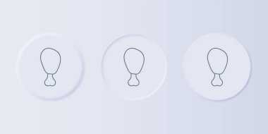 Gri arka planda gri tavuk budu ikonu izole edildi. Tavuk budu. Kare düğmelere simgeleri yerleştir. Vektör.