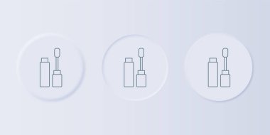 Gri Mascara fırça ikonu gri arkaplanda izole edildi. Kare düğmelere simgeleri yerleştir. Vektör.