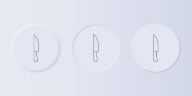 Gri Bıçak simgesi gri arkaplanda izole edildi. Çatal bıçak sembolü. Kare düğmelere simgeleri yerleştir. Vektör.