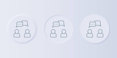 Gri konuşma balonu sohbet simgesi gri arkaplanda izole edildi. İleti simgesi. İletişim ya da yorum sohbet sembolü. Kare düğmelere simgeleri yerleştir. Vektör.