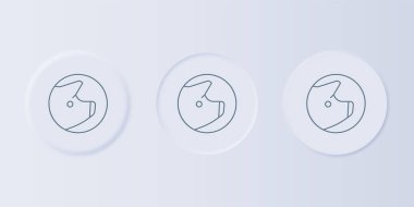 Gri arka planda gri domuz simgesi izole edildi. Hayvan sembolü. Kare düğmelere simgeleri yerleştir. Vektör.