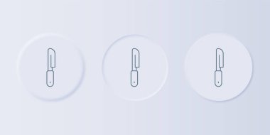 Gri Bıçak simgesi gri arkaplanda izole edildi. Çatal bıçak sembolü. Kare düğmelere simgeleri yerleştir. Vektör.