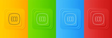 Beyaz Yaprak Çevre sembolü renkli arkaplanda izole edilmiş. Pankart, etiket, etiket, logo, çevre yeşili etiketi. Kare düğmelere simgeleri yerleştir. Vektör.