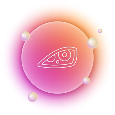 Beyaz araba far ikonu beyaz arkaplanda izole edildi. Turuncu ve pembe eğimli çember arka planı. Vektör.