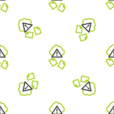 Çizgi Bulut hack ikonu beyaz arka planda izole edilmiş pürüzsüz desen. Bulut sızıntısı. Vektör.