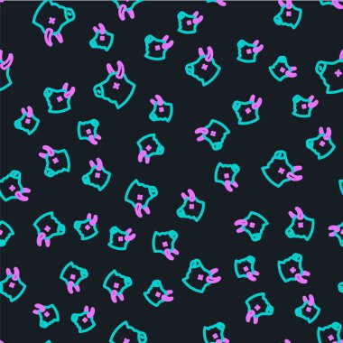 Çizgi İnek başlığı simgesi siyah arkaplanda izole edilmiş. Vektör.