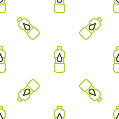 Su ikonu çizgisi beyaz arka planda izole edilmiş. Soda su içme tabelası. Vektör.