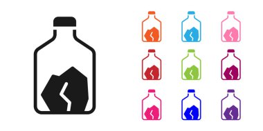 Siyah Ore maden ikonu beyaz arka planda izole edildi. Simgeleri renklendirin. Vektör.