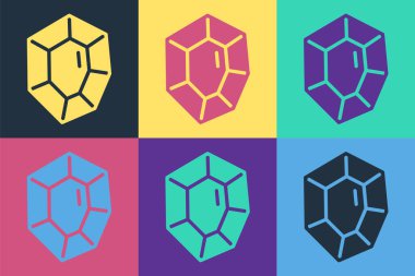 Pop Art Gem Stone simgesi renk arkaplanında izole edilmiş. Mücevher sembolü. Elmas. Vektör.