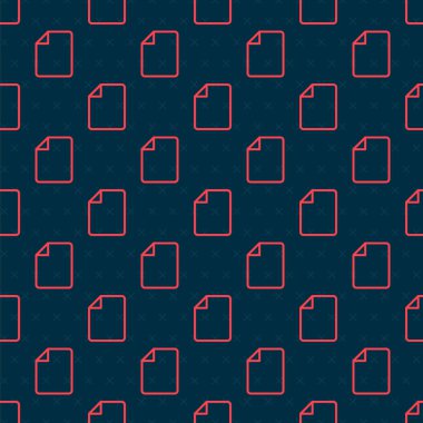 Kırmızı çizgi Dosya simgesi siyah arkaplanda izole edilmiş kusursuz desen. Kontrol listesi simgesi. İş konsepti. Vektör.