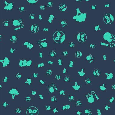 Brokoli soslu tavuk yumurtası ve tavuk bacağı olmasın. Vektör.