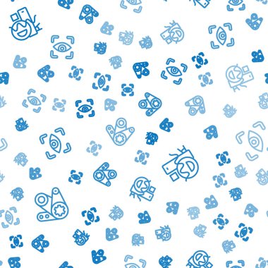 Çizgi zamanlayıcı kemer setini temel geometrik şekilleri ve göz taramasını kusursuz desene ayarlayın. Vektör.