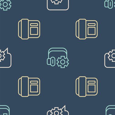 Telefon hattını 24 saat destekle ve kulaklık ayarlarını pürüzsüz bir şekilde ayarla. Vektör.