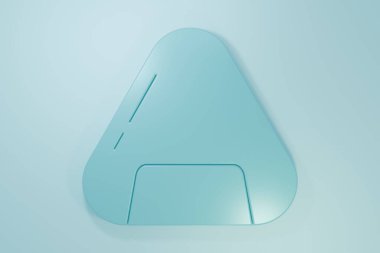 Mavi suşi simgesi mavi arkaplanda izole edildi. Geleneksel Japon yemekleri. Minimalizm kavramı. 3 Boyutlu resimleme.