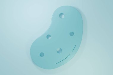 Mavi Patates simgesi mavi arkaplanda izole edilmiş. Minimalizm kavramı. 3 Boyutlu resimleme.