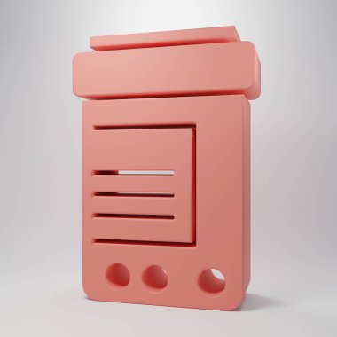 Pembe ilaç şişesi ve pembe arka planda izole edilmiş hap ikonu. Şişe hapı işareti. Eczane tasarımı. Minimalizm kavramı. 3 Boyutlu resimleme.