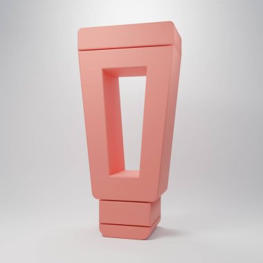 Pembe Krem ya da losyon kozmetik tüp ikonu pembe arka planda izole edilmiş. Erkekler için vücut bakım ürünleri. Minimalizm kavramı. 3 Boyutlu resimleme.