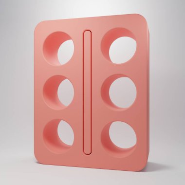 Pembe göz gölgesi paleti pembe arka planda izole edilmiş fırça ikonu. Minimalizm kavramı. 3 Boyutlu resimleme.