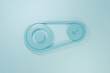 Mavi Zamanlayıcı kemer kiti simgesi mavi arkaplanda izole edildi. Minimalizm kavramı. 3 Boyutlu resimleme.