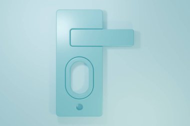 Mavi Parmak izi kapı kilidi simgesi mavi arkaplanda izole edildi. Kimlik uygulaması simgesi. Kimlik işareti. Kimliğe dokun. Minimalizm kavramı. 3 Boyutlu resimleme.