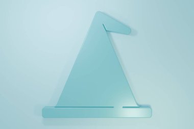 Mavi Cadı şapkası simgesi mavi arkaplanda izole edildi. Mutlu Cadılar Bayramı Partisi. Minimalizm kavramı. 3 Boyutlu resimleme.