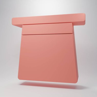 Pembe sihirli şapka ikonu pembe arka planda izole edilmiş. Sihir numarası. Gizemli eğlence konsepti. Minimalizm kavramı. 3 Boyutlu resimleme.