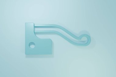 Mavi arka planda mavi bisiklet fren ikonu izole edildi. Minimalizm kavramı. 3 Boyutlu resimleme.