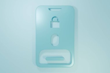 Cep telefonu simgesinden gelen mavi arama mavi arka planda izole edildi. Arkadaşlar arar. Minimalizm kavramı. 3 Boyutlu resimleme.