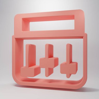 Pembe Davul Makinesi müzik yapımcısı ikonu pembe arka planda izole edilmiş. Minimalizm kavramı. 3 Boyutlu resimleme.