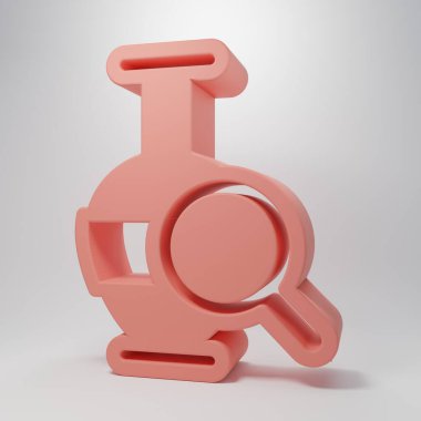 Pembe Kadim amfora simgesi pembe arka planda izole edilmiş. Minimalizm kavramı. 3 Boyutlu resimleme.