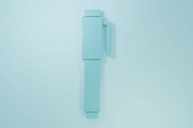 Mavi Kalem simgesi mavi arkaplanda izole edildi. Minimalizm kavramı. 3 Boyutlu resimleme.