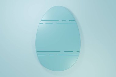 Mavi Paskalya yumurtası ikonu mavi arka planda izole edilmiş. Mutlu Paskalyalar. Minimalizm kavramı. 3 Boyutlu resimleme.