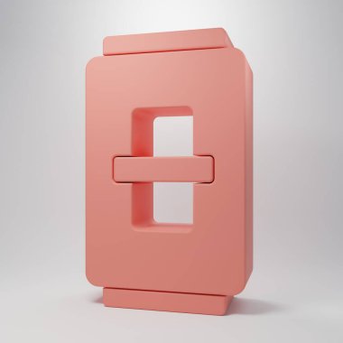 Pembe elektrik düğmesi simgesi pembe arkaplanda izole edilmiş. Açık ve kapalı simgesi. Loş ışık düğmesi işareti. Enerji tasarrufu kavramı. Minimalizm kavramı. 3 Boyutlu resimleme.