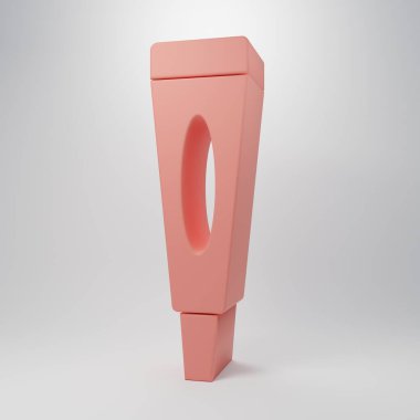 Pembe Krem ya da losyon kozmetik tüp ikonu pembe arka planda izole edilmiş. Erkekler için vücut bakım ürünleri. Minimalizm kavramı. 3 Boyutlu resimleme.