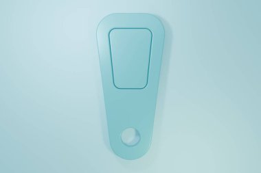 Mavi El ayna ikonu mavi arkaplanda izole edildi. Minimalizm kavramı. 3 Boyutlu resimleme.