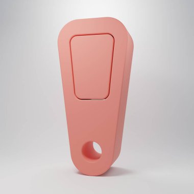 Pembe El ayna ikonu pembe arka planda izole edilmiş. Minimalizm kavramı. 3 Boyutlu resimleme.