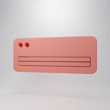 Pembe klima ikonu pembe arka planda izole edilmiş. Sistemin havalandırmasını böl. Soğuk ve soğuk iklim kontrol sistemi. Minimalizm kavramı. 3 Boyutlu resimleme.